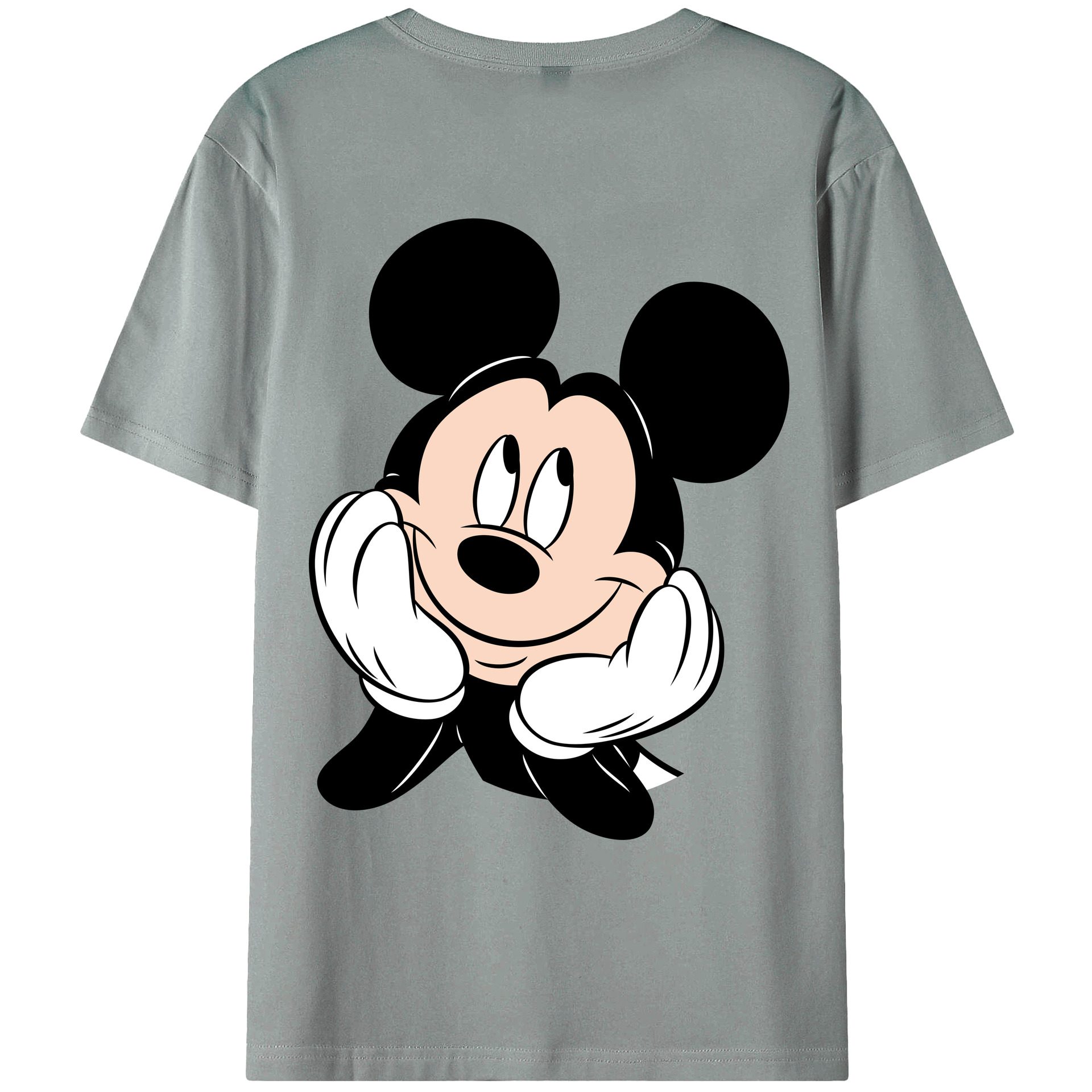 ミッキーマウス Mickey Mouse 綿100％ メンズ半袖Tシャツ（バックプリント） 通気性